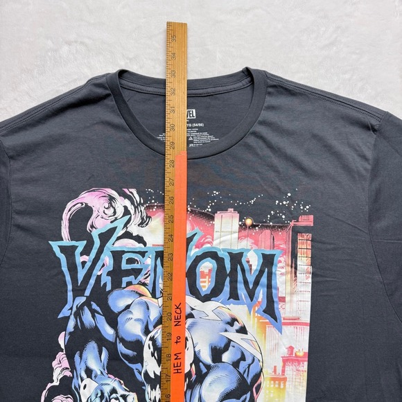 MARVEL Venom Graphic T Shirt 3XL 3XG Charcoal Gray‎ Short Sleeve Cotton Blend - Picture 6 of 7